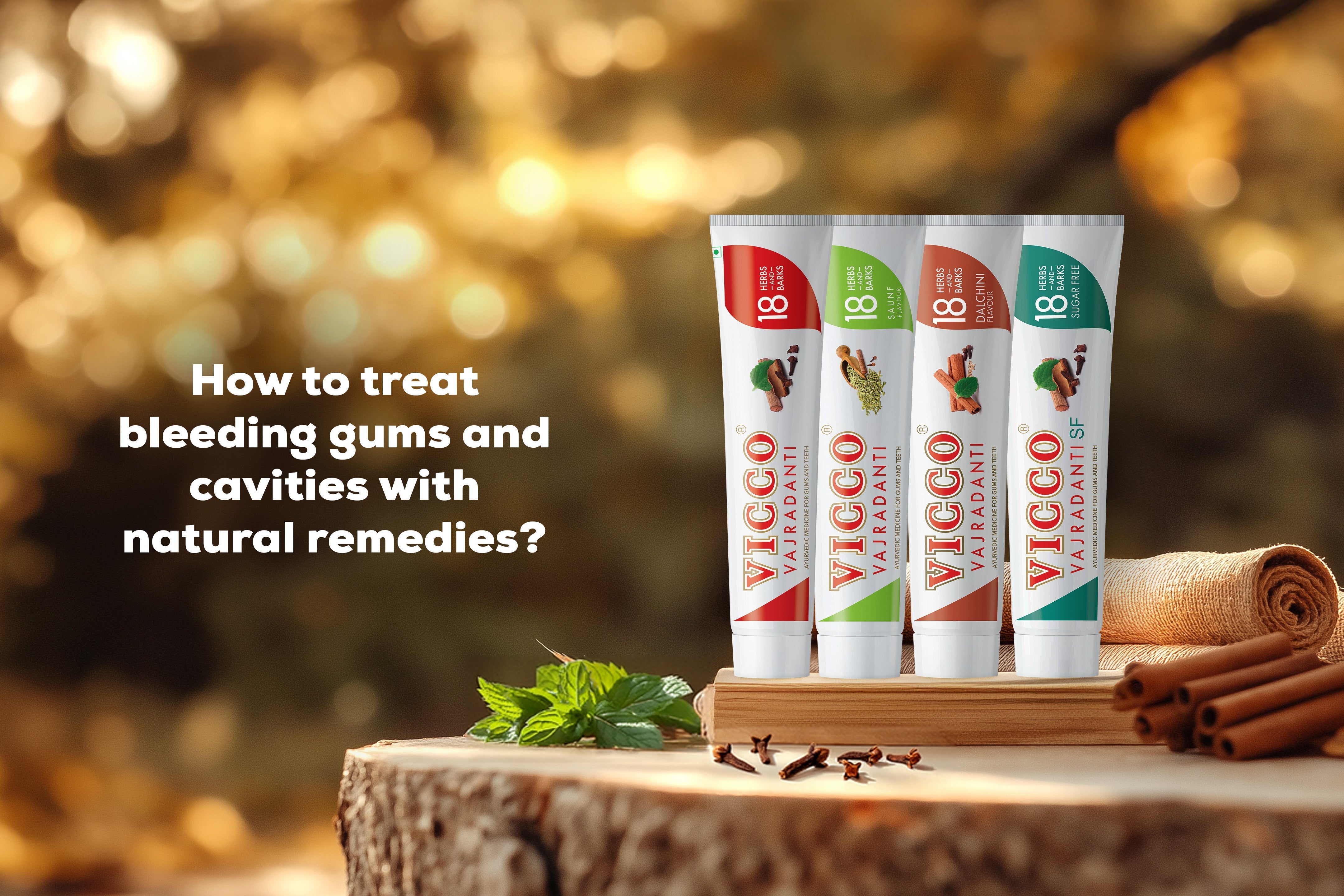 How can bleeding gums and cavities be treated with natural remedies?